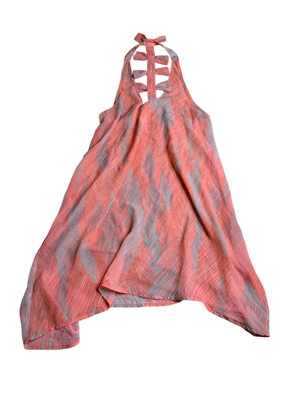 Miken Swim Bow-Back Abstract Print Beach Cover-Up Dress - Size M